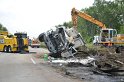 LKW umgestuerzt A 1 Rich Saarbruecken P202